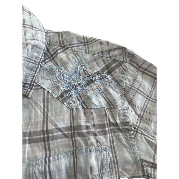 Guess‎ 2007 Western Shirt Snap Front Embroidery Shoulders Size Small - Picture 4 of 7